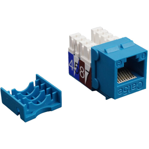 Simply45 Cat 5e 90 Unshielded Keystone Jack (Blue)