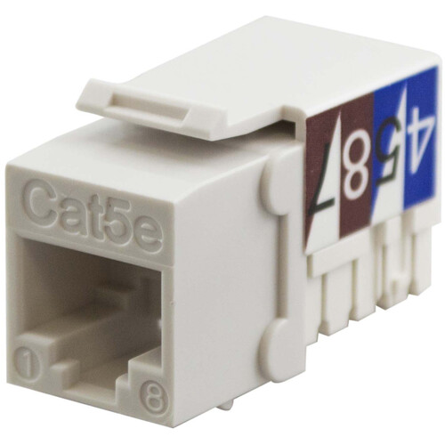 Simply45 Cat 5e 90 Unshielded Keystone Jack (White)