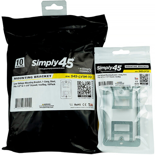 Simply45 Single-Gang Mounting Bracket (Steel Gray 10-Pack)