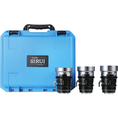 Sirui IronStar Series 35 45 & 60mm T1.9 Full-Frame Anamorphic Lens Set (ARRI PL/EF Mount Neutral Flare)