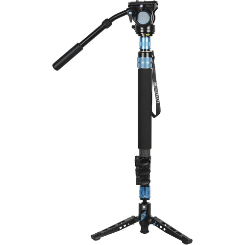 Sirui P-424FS 4-Section Carbon Fiber Monopod&nbspwith VH-10 Video Head