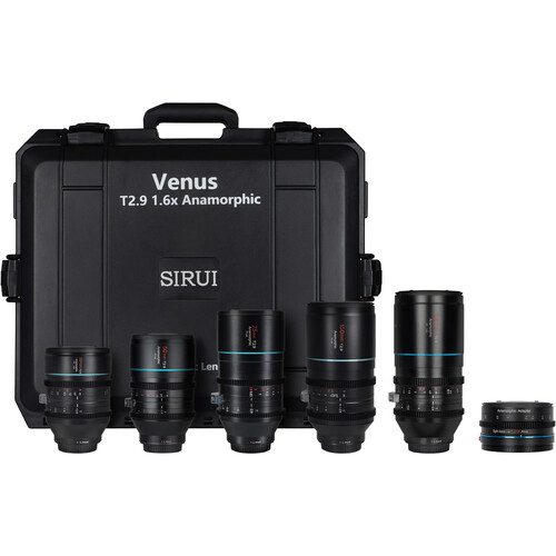 Sirui Venus T2.9 1.6x Full-Frame Anamorphic 5-Lens Kit with 1.25x Adapter (35/50/75/100/150mm L-Mount)