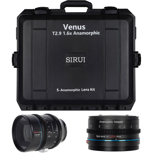 Sirui 35mm T2.9 1.6x Full-Frame Anamorphic Lens Kit with 1.25x Anamorphic Adapter (Z Mount)
