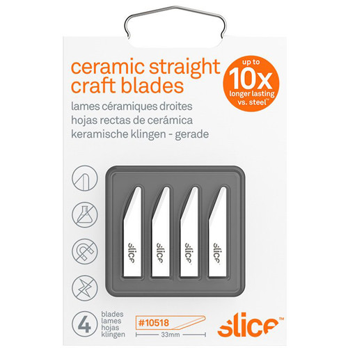 Slice 10518 Ceramic Craft Blades (Straight-Edge Rounded Tip Pack of 4)