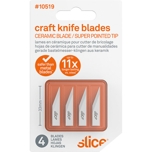 Slice 10519 Ceramic Craft Blades (Straight-Edge Pointed Tip Pack of 4)