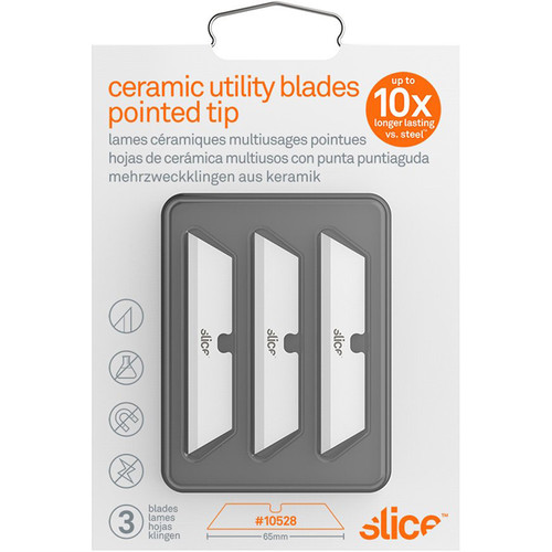 Slice Ceramic Utility Blades (Pointed Tip Pack of 3)