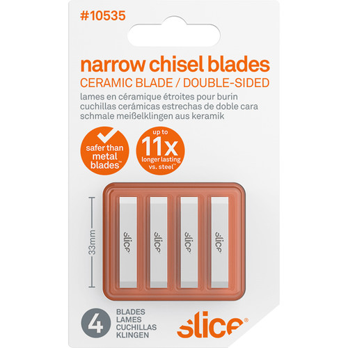 Slice 10535 Chisel Blades (Narrow Double-Edge Pack of 4)