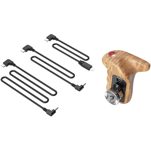 SmallRig Right-Side Wooden Handgrip Kit with ARRI Rosette & 3 x Run/Stop Trigger Cables