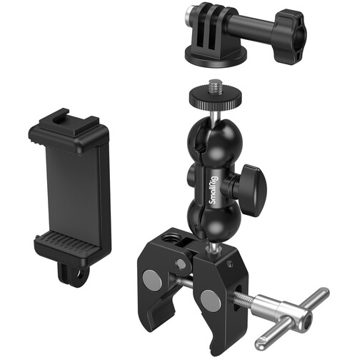 SmallRig Crab-Shaped Super Clamp with Ball Head Magic Arm Action Mount & Phone Holder Kit