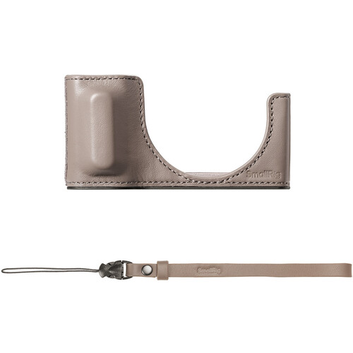 SmallRig Leather Half-Case with Wrist Strap for Ricoh GR IV (Gray)