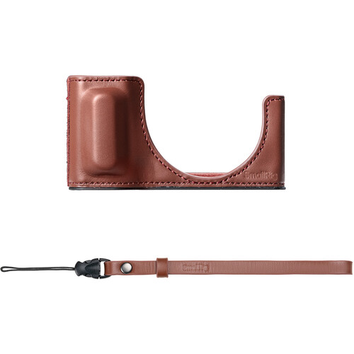 SmallRig Leather Half-Case with Wrist Strap for Ricoh GR IV (Red)