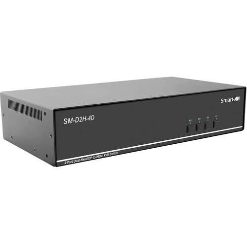 Smart-AVI SM-D2H-4D 4-Port Dual-Head 4K DisplayPort to HDMI KVM Switch