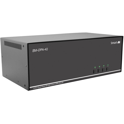 Smart-AVI 4-Port Quad-Head DisplayPort KVM Switch with USB 2.0 and Audio