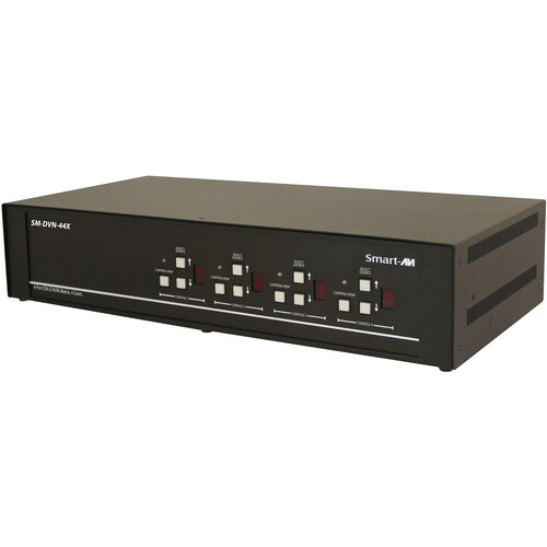 Smart-AVI 4-Port DVI-D KVM Matrix Switch with Audio and USB 2.0 Support (4 Users)