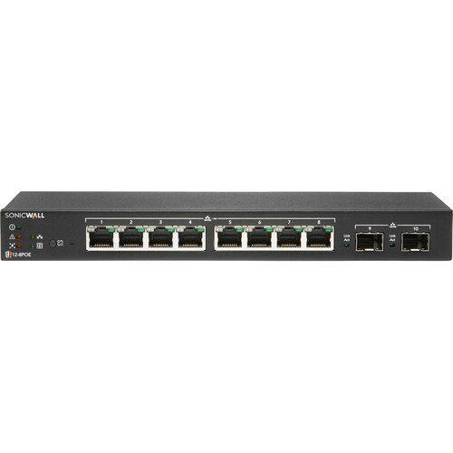 SonicWALL SWS12-8POE 8-Port Gigabit PoE Compliant Managed Network Switch