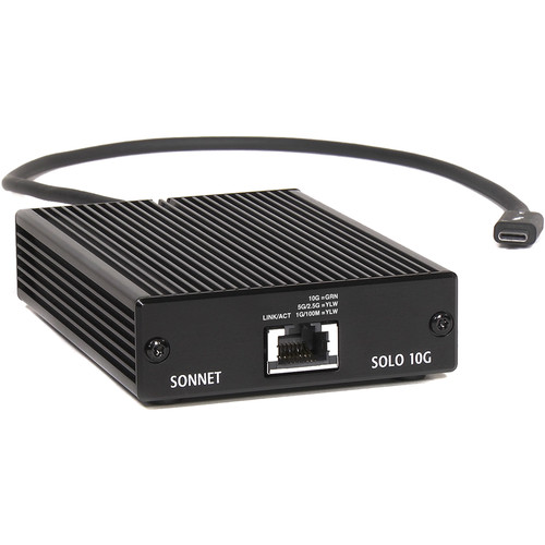 Sonnet Solo 10G Thunderbolt 3 to 10 Gigabit Ethernet Fanless Adapter with NBASE-T Support