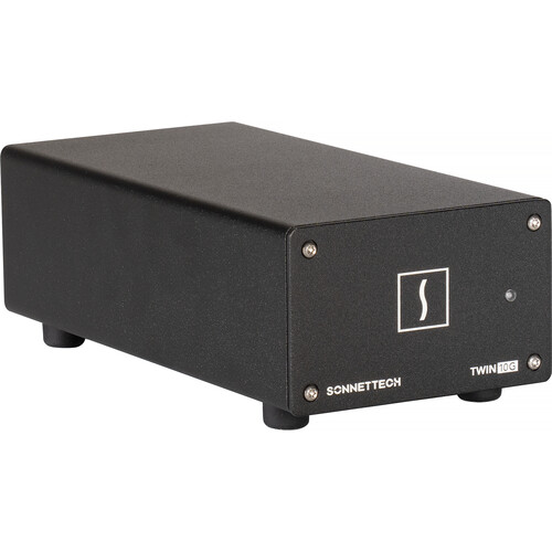 Sonnet Dual-Port SFP28 10 Gigabit Ethernet Thunderbolt Adapter with Two SFP28 Transceivers