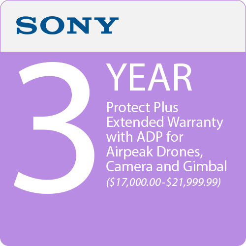 Sony 3-Year Protect Plus Extended Warranty with ADP for Airpeak Drones Camera and Gimbal ($17000.00-$21999.99)