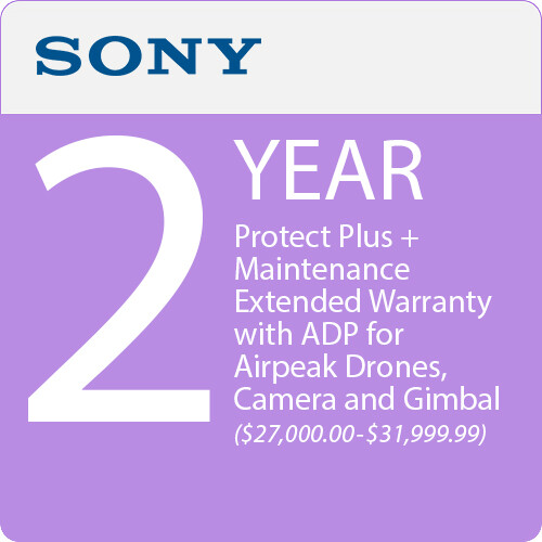 Sony 2-Year Protect Plus + Maintenance Extended Warranty with ADP for Airpeak Drones Camera and Gimbal ($27000.00-$31999.99)