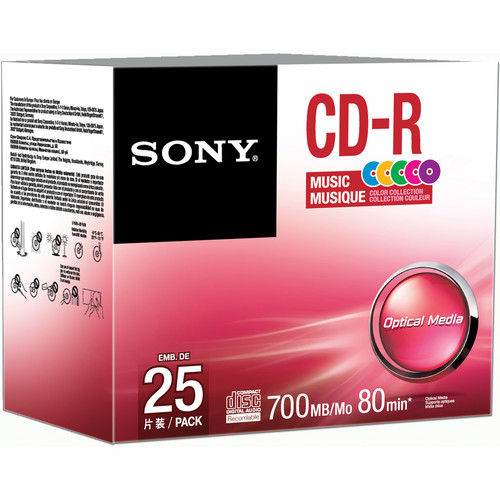 Sony CD-R 700MB Music Recordable Storage (25-Pack) 25CRM80XS B&H