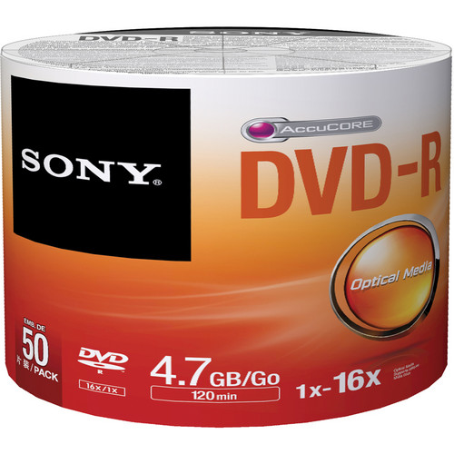 Sony DVDR 4.7GB Recordable Media (50 Discs, Bulk) 50DMR47SB/US