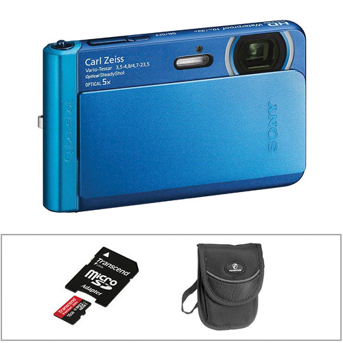 Sony Cybershot DSCTX30 Digital Camera Basic Kit (Blue) B&H