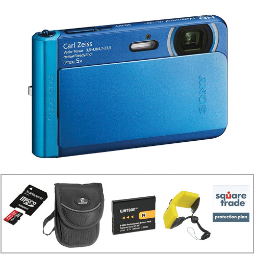 Sony Cybershot DSCTX30 Digital Camera Deluxe Kit (Blue) B&H