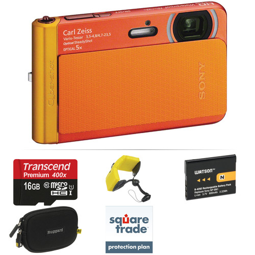 Sony Cybershot DSCTX30 Digital Camera Deluxe Kit (Orange) B&H