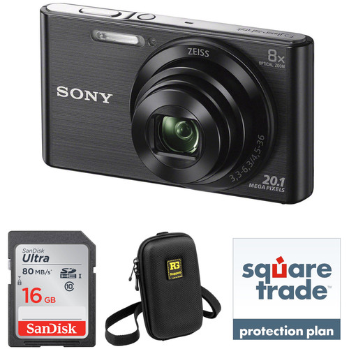 Sony DSCW830 Digital Camera Deluxe Kit (Black) B&H Photo Video