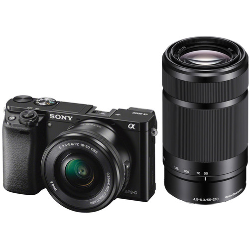 Sony Alpha a6000 Mirrorless Digital Camera with 16-50mm and 55-210mm Lenses (Black)
