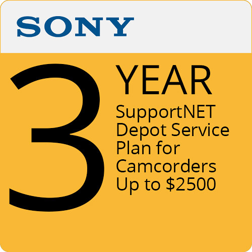 Sony 3-Year SupportNET Depot Service Plan for Professional Camcorders and Cameras (Up to $2500)
