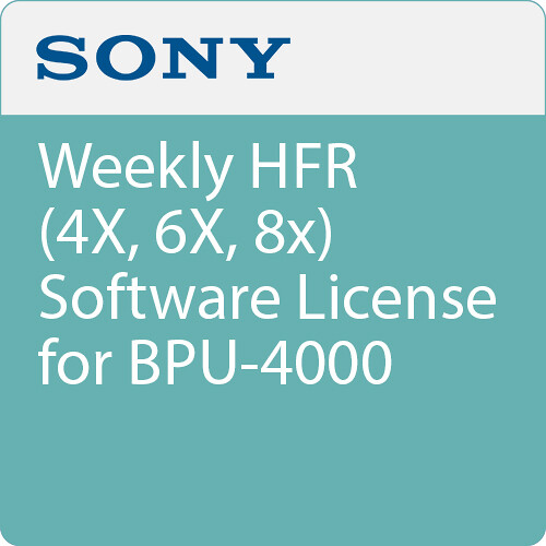Sony Weekly HFR (4X 6X 8x) Software Lice
