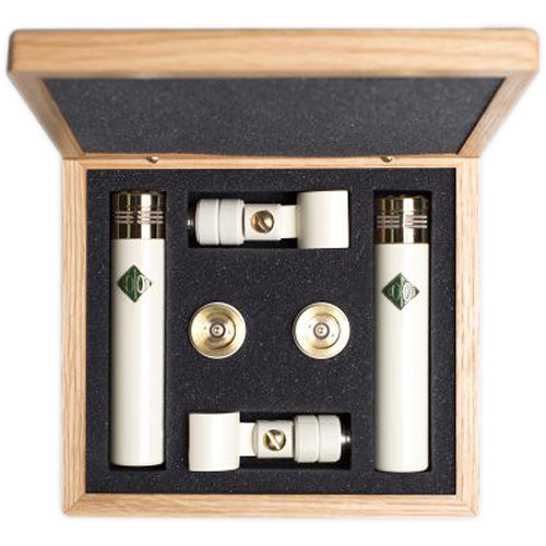 Soyuz Microphones Matched Pair of SU-013 Small-Diaphragm FET Microphones Set with Cardioid Hypercardioid and Omni Capsules (Cream/Brass)