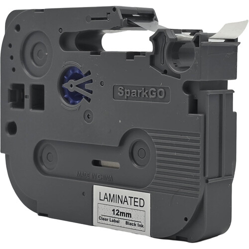 SparkGO Tape for SP-H55 Label Maker (Black on Clear 0.47