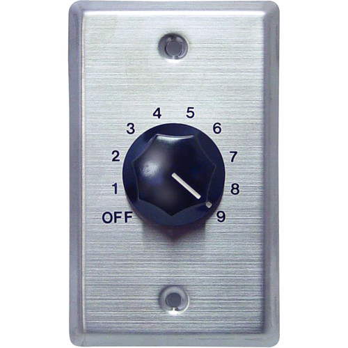 Speco Technologies WAT50 50W Wall-Mount Volume Control (Silver Plate Black Knob)