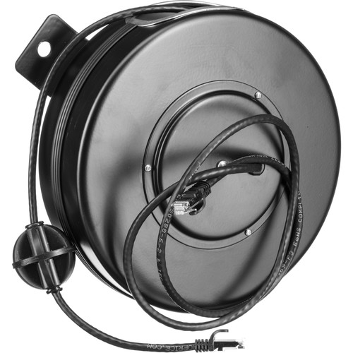 Stage Ninja Retractable Cat 6 Cable Reel (40' Black)