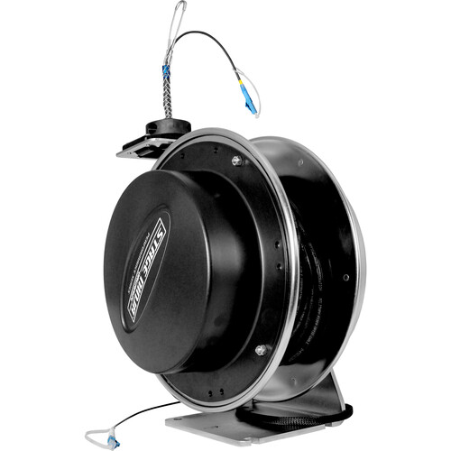 Stage Ninja Stainless Steel Single-Mode Fiber Optic Retractable Cable Reel (100' Constant Tension)