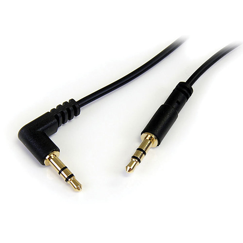 StarTech 3.5mm TRS Right-Angle Male to 3.5mm TRS Straight Male Cable (Black 1')