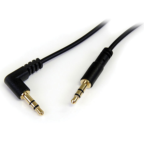 StarTech 3.5mm TRS Right-Angle Male to 3.5mm TRS Straight Male Cable (Black 6')