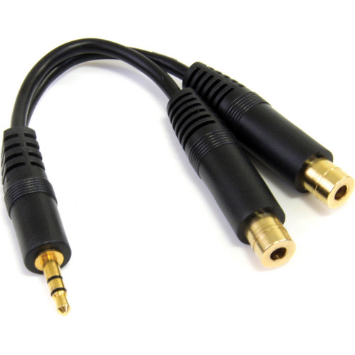 StarTech 3.5mm TRS Male to Dual 3.5mm TRS Female Stereo Splitter Cable (Black 6