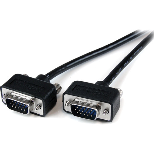 StarTech Low-Profile HD15 Male to Male Thin Coax Monitor VGA Cable (15' Black)