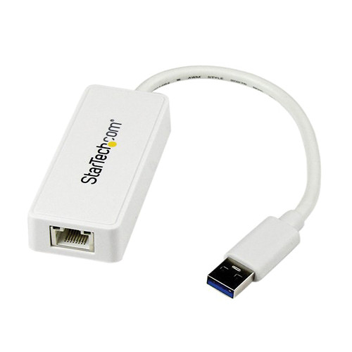 StarTech USB 3.0 to Gigabit Ethernet Adapter NIC with USB Port (White)