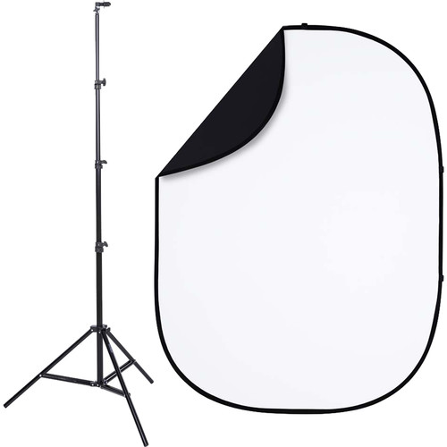 Studio Essentials Pop-Up Background Kit (Black/White 5 x 6.5')