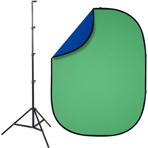 Studio Essentials Pop-Up Background Kit (Chroma Green/Blue 5 x 6.5')