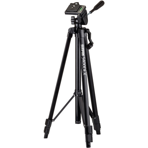 Sunpak 5400DLX Tripod with 3-Way Pan-and-Tilt Head Smartphone Mount and Mount for GoPro Camera