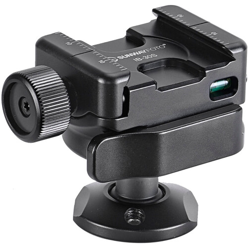 Sunwayfoto IB-30S Low Profile Inverted Ball Head with Picatinny/Nota Arca Swiss Adapter Clamp with Screw-Knob