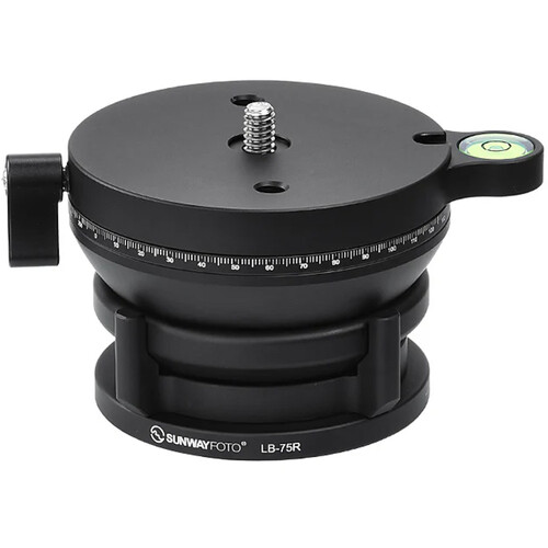 Sunwayfoto LB-75R Leveling Base&nbspwith Panoramic Platform and External Bubble Level (Black)