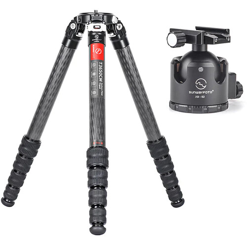 Sunwayfoto T3650CM Master Series Carbon Fiber Tripod with XB-52&nbspLow-Profile Ball Head