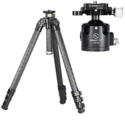 Sunwayfoto Hermes Carbon Fiber Tripod with XB-38 Low Prolfile&nbspLow Profile Ball Head