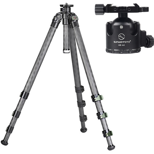 Sunwayfoto Hermes Carbon Fiber Tripod with XB-44 Low Profile&nbspLow Profile Ball Head